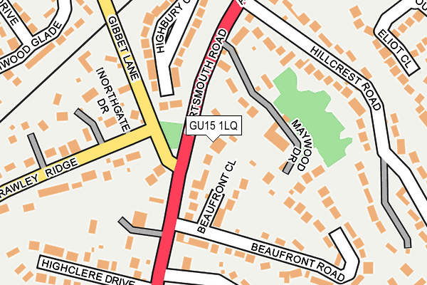 GU15 1LQ map - OS OpenMap – Local (Ordnance Survey)