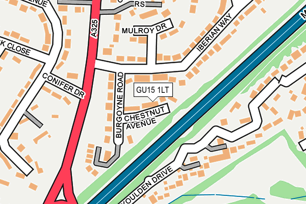 GU15 1LT map - OS OpenMap – Local (Ordnance Survey)