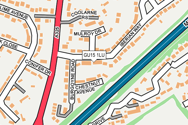 GU15 1LU map - OS OpenMap – Local (Ordnance Survey)