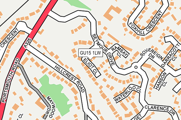 GU15 1LW map - OS OpenMap – Local (Ordnance Survey)