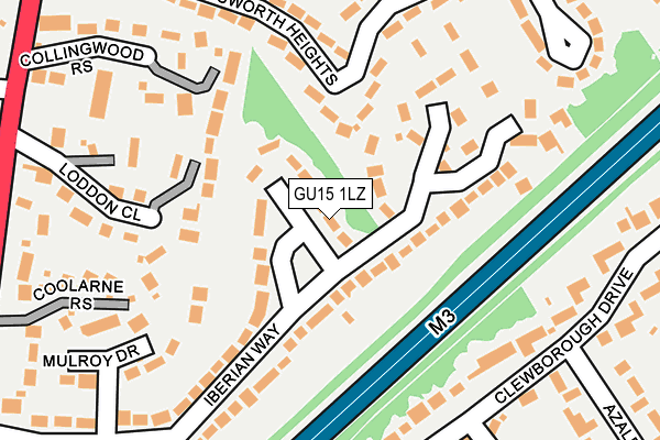 GU15 1LZ map - OS OpenMap – Local (Ordnance Survey)
