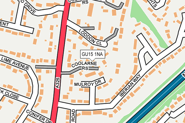 GU15 1NA map - OS OpenMap – Local (Ordnance Survey)