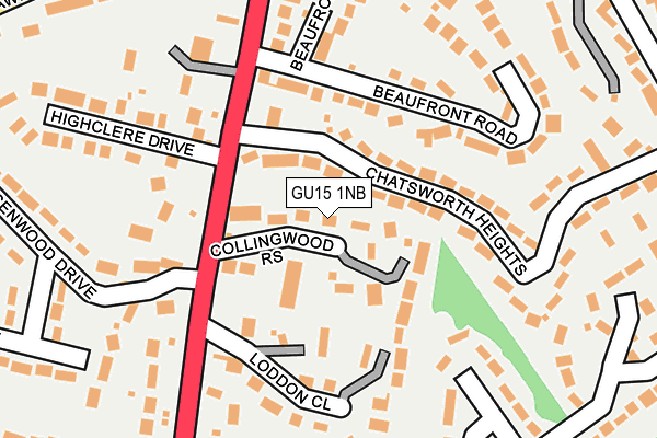 GU15 1NB map - OS OpenMap – Local (Ordnance Survey)