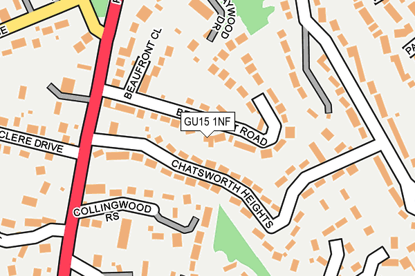 GU15 1NF map - OS OpenMap – Local (Ordnance Survey)