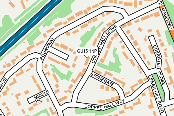 GU15 1NP map - OS OpenMap – Local (Ordnance Survey)