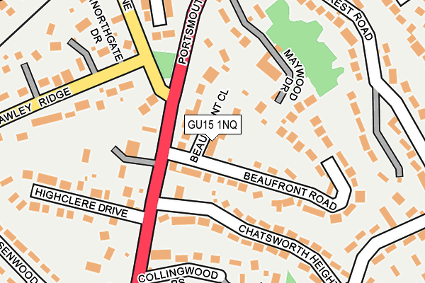GU15 1NQ map - OS OpenMap – Local (Ordnance Survey)