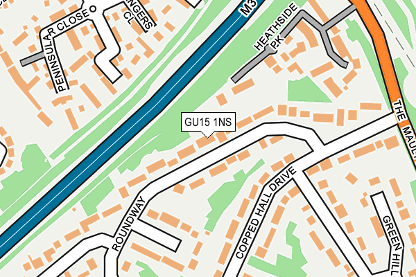 GU15 1NS map - OS OpenMap – Local (Ordnance Survey)