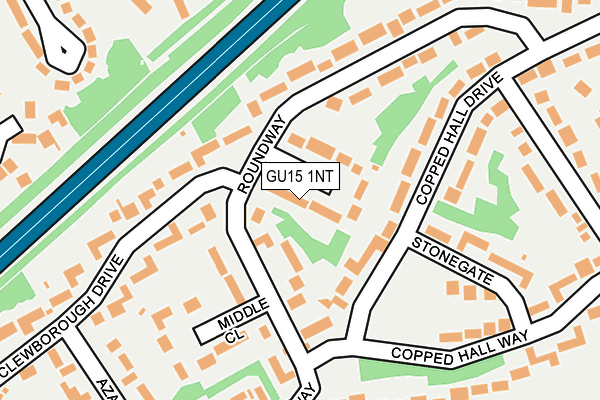 GU15 1NT map - OS OpenMap – Local (Ordnance Survey)