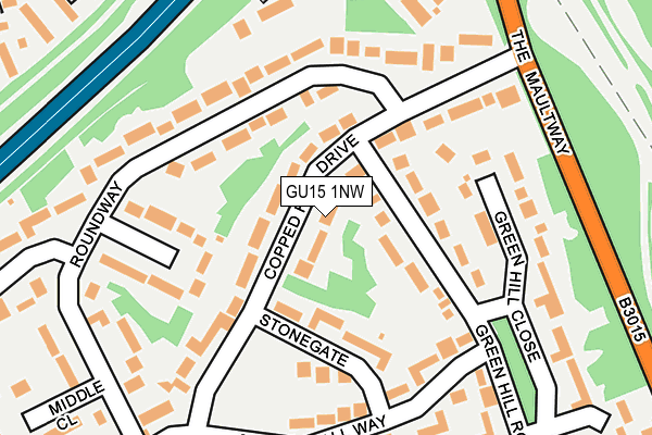GU15 1NW map - OS OpenMap – Local (Ordnance Survey)
