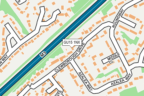 GU15 1NX map - OS OpenMap – Local (Ordnance Survey)