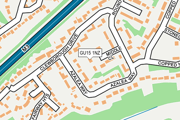 GU15 1NZ map - OS OpenMap – Local (Ordnance Survey)