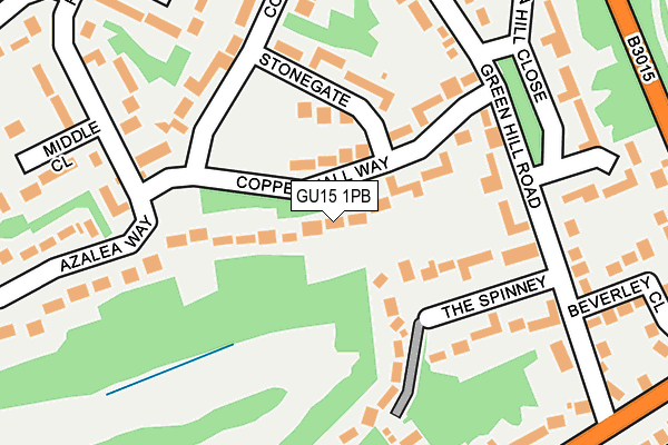 GU15 1PB map - OS OpenMap – Local (Ordnance Survey)