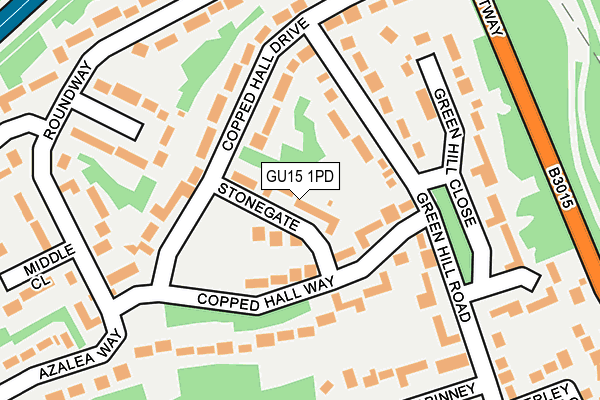 GU15 1PD map - OS OpenMap – Local (Ordnance Survey)