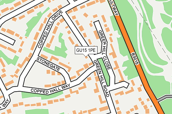 GU15 1PE map - OS OpenMap – Local (Ordnance Survey)