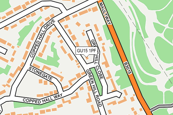 GU15 1PF map - OS OpenMap – Local (Ordnance Survey)