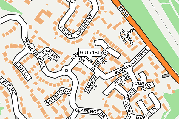 GU15 1PJ map - OS OpenMap – Local (Ordnance Survey)