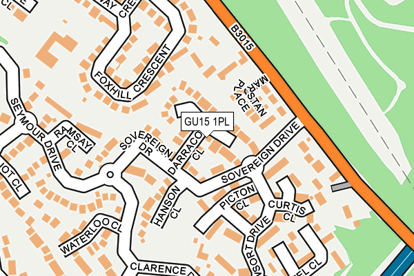 GU15 1PL map - OS OpenMap – Local (Ordnance Survey)