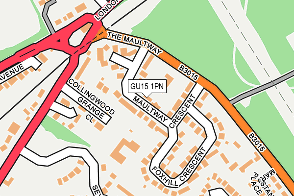 GU15 1PN map - OS OpenMap – Local (Ordnance Survey)