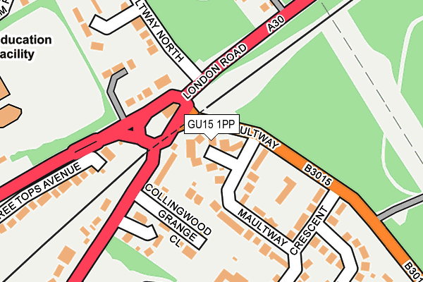 GU15 1PP map - OS OpenMap – Local (Ordnance Survey)
