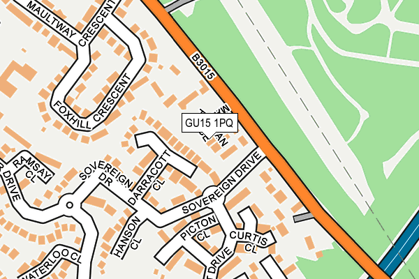 GU15 1PQ map - OS OpenMap – Local (Ordnance Survey)