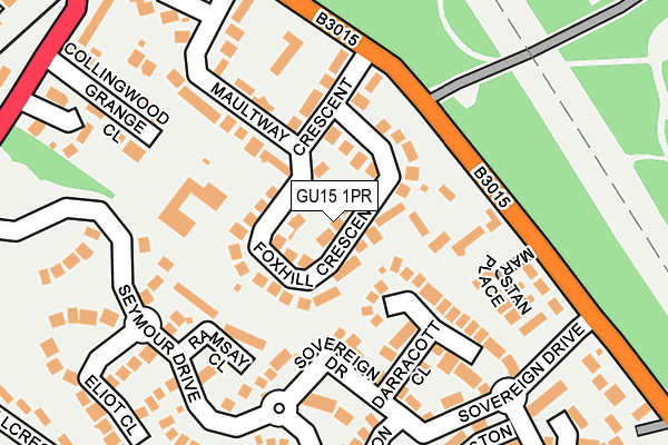 GU15 1PR map - OS OpenMap – Local (Ordnance Survey)