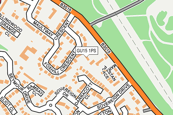 GU15 1PS map - OS OpenMap – Local (Ordnance Survey)