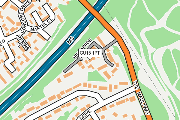 GU15 1PT map - OS OpenMap – Local (Ordnance Survey)