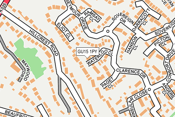 GU15 1PY map - OS OpenMap – Local (Ordnance Survey)