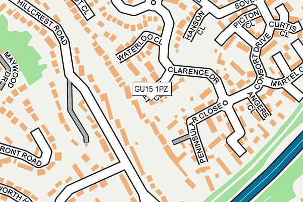 GU15 1PZ map - OS OpenMap – Local (Ordnance Survey)