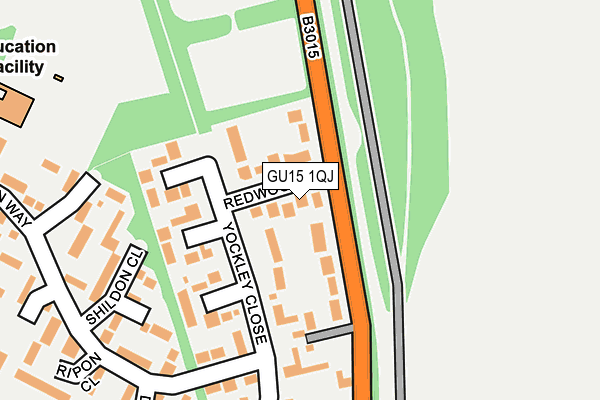 GU15 1QJ map - OS OpenMap – Local (Ordnance Survey)