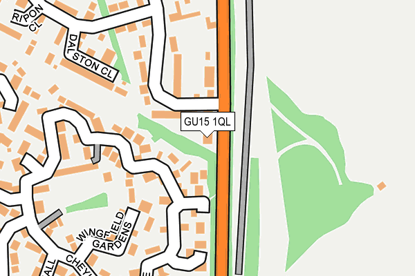 GU15 1QL map - OS OpenMap – Local (Ordnance Survey)