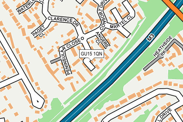 GU15 1QN map - OS OpenMap – Local (Ordnance Survey)