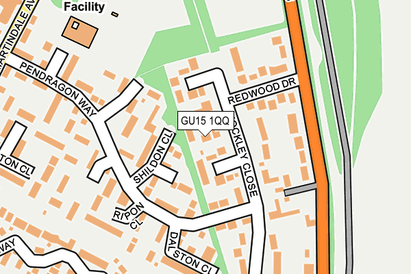 GU15 1QQ map - OS OpenMap – Local (Ordnance Survey)