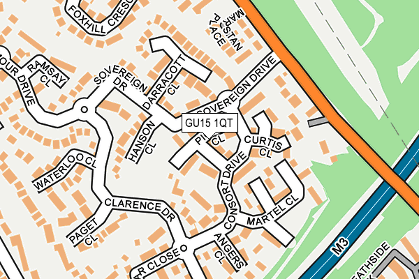 GU15 1QT map - OS OpenMap – Local (Ordnance Survey)