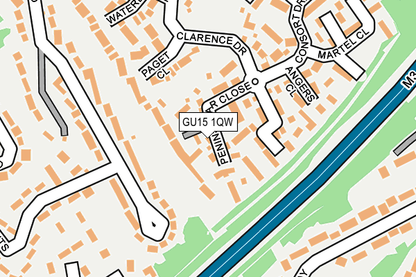 GU15 1QW map - OS OpenMap – Local (Ordnance Survey)