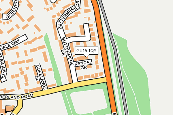 GU15 1QY map - OS OpenMap – Local (Ordnance Survey)