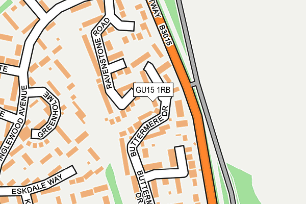 GU15 1RB map - OS OpenMap – Local (Ordnance Survey)