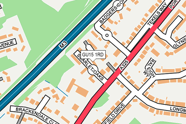 GU15 1RD map - OS OpenMap – Local (Ordnance Survey)