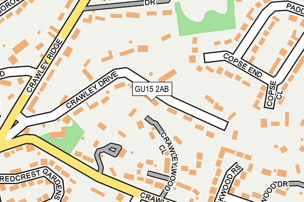 GU15 2AB map - OS OpenMap – Local (Ordnance Survey)