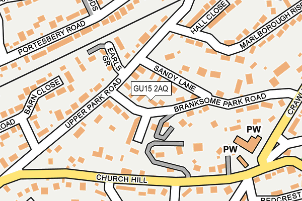 GU15 2AQ map - OS OpenMap – Local (Ordnance Survey)
