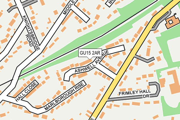 GU15 2AR map - OS OpenMap – Local (Ordnance Survey)