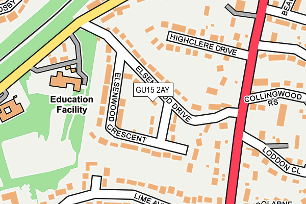GU15 2AY map - OS OpenMap – Local (Ordnance Survey)