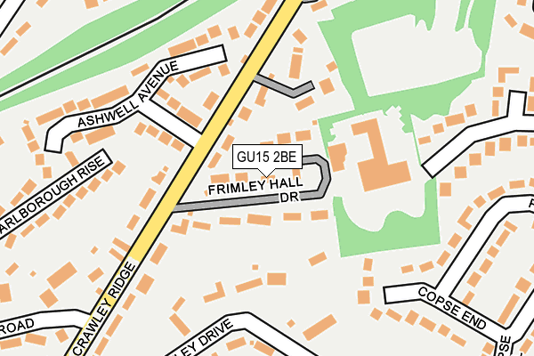GU15 2BE map - OS OpenMap – Local (Ordnance Survey)
