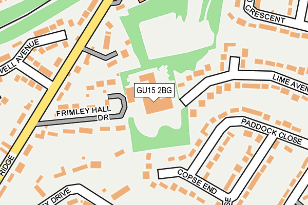 GU15 2BG map - OS OpenMap – Local (Ordnance Survey)