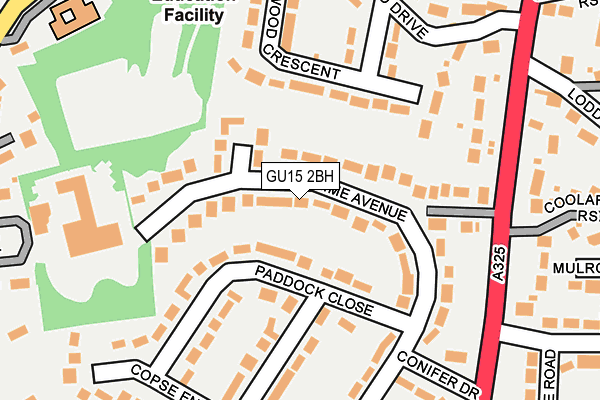 GU15 2BH map - OS OpenMap – Local (Ordnance Survey)