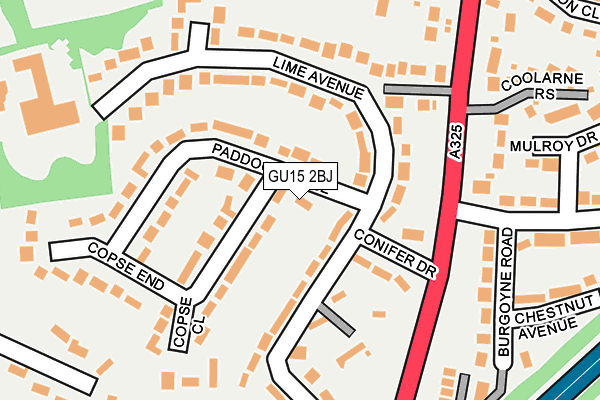 GU15 2BJ map - OS OpenMap – Local (Ordnance Survey)