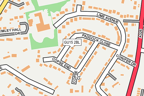 GU15 2BL map - OS OpenMap – Local (Ordnance Survey)