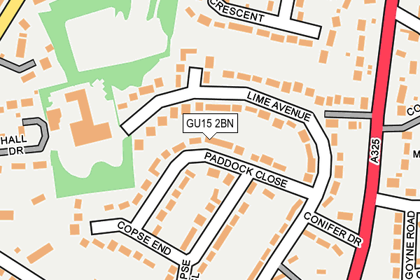GU15 2BN map - OS OpenMap – Local (Ordnance Survey)
