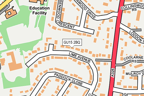 GU15 2BQ map - OS OpenMap – Local (Ordnance Survey)