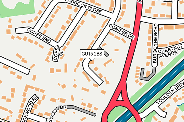GU15 2BS map - OS OpenMap – Local (Ordnance Survey)